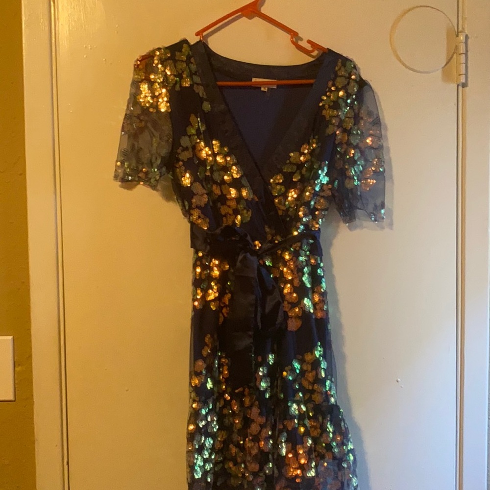 Beautiful navy blue sequins dress